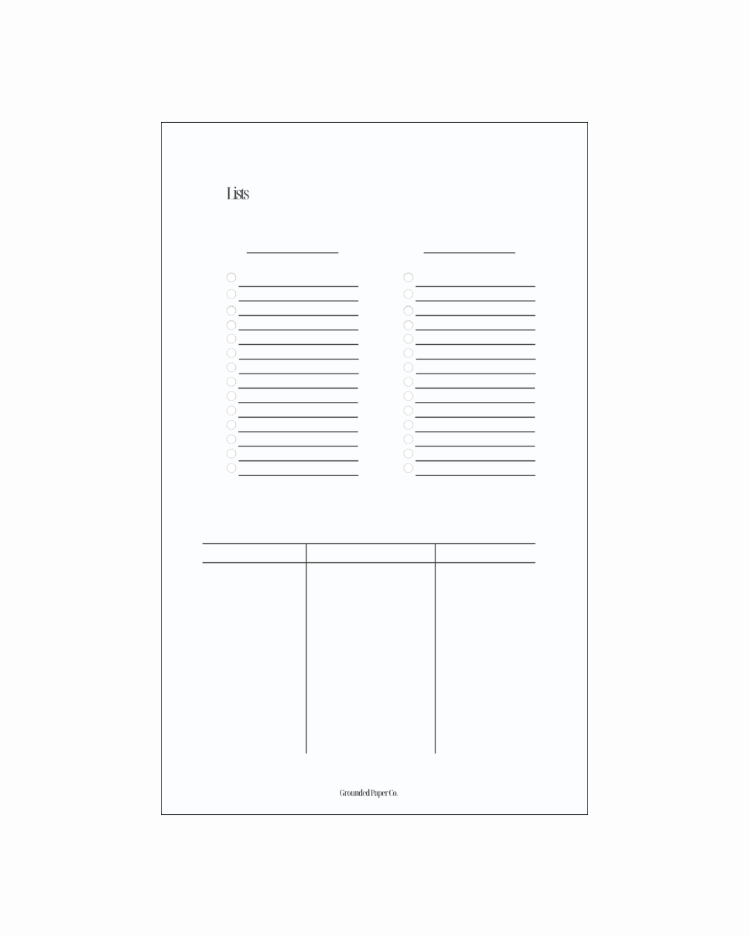1 Month Weekly Rhythm Inserts | Vertical | Monday Start