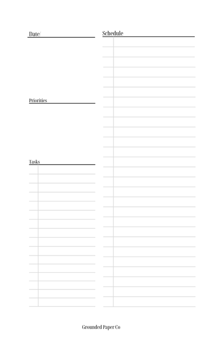 Undated Daily Planner Inserts