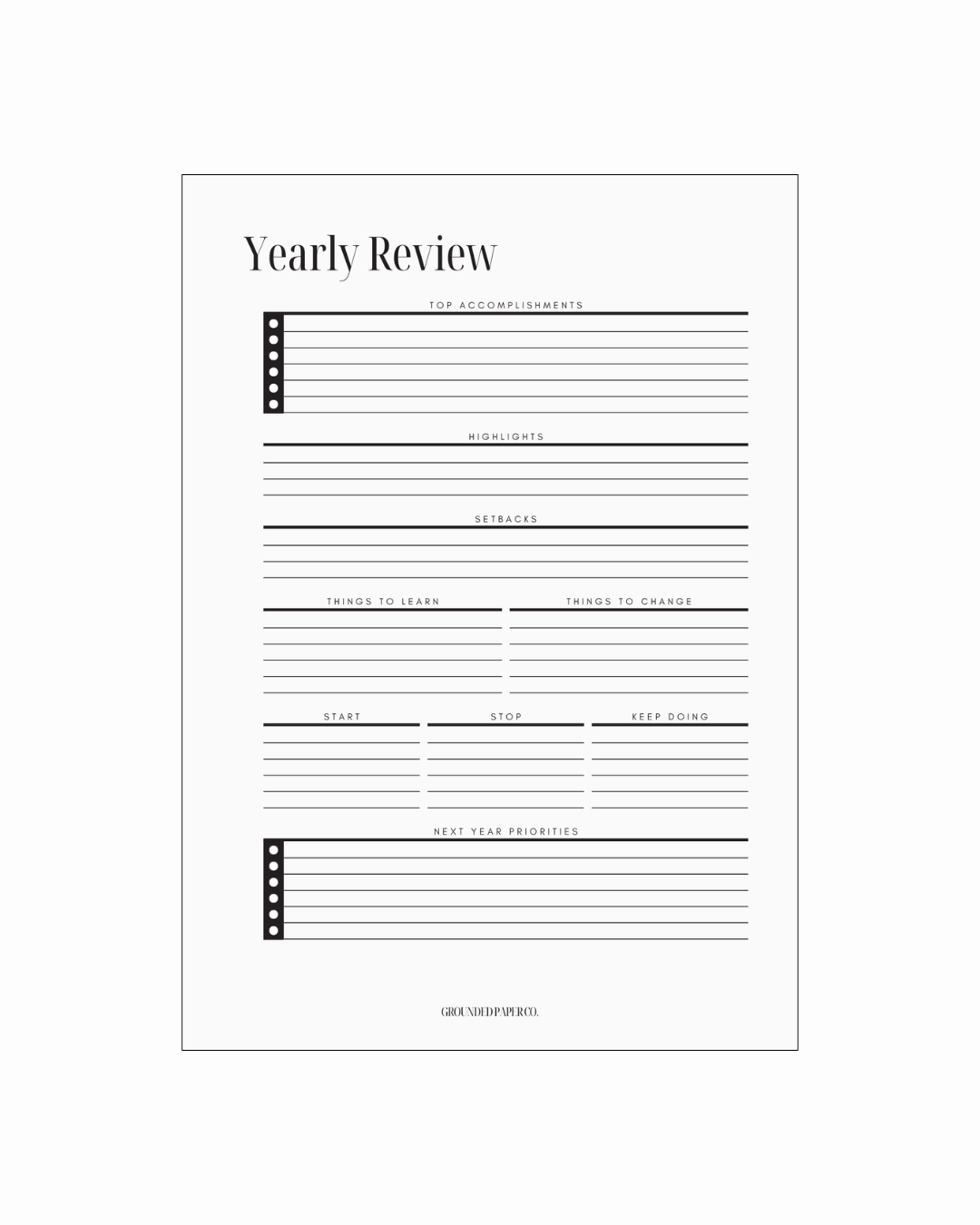 Her Year | Undated Weekly Inserts | Monday Start